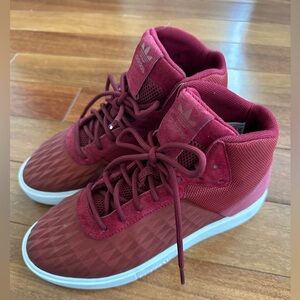 Youth Adidas Splendid Mid J - maroon high top sneakers youth size 4